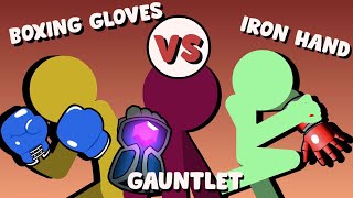 Supreme Duelist Stickman Animation Boxing Gloves vs Gauntlet vs Iron Hand [upl. by Adnuhsat]