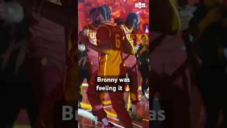 Bronny getting hyped at USC midnight madness 🔥🕺 [upl. by Anirad42]