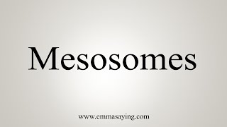 How To Say Mesosomes [upl. by Nolra]