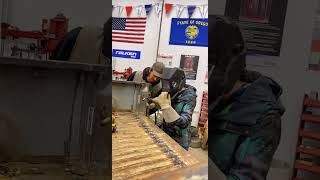 Welding prank with junior mechanist carrepair carpart automobile mechanic weldinh [upl. by Stacia]