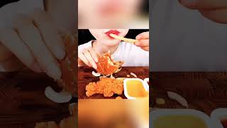 ASMR MUKBANG EATING SPICY CHICKEN BURGER WITH SOUCE chickenburger shorts [upl. by Allecsirp]