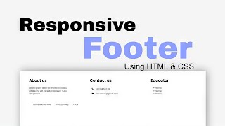 Responsive Footer Design Using HTML amp CSS [upl. by Htaek553]