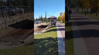 Calgary Heritage Park TrolleyTram Arriving at Dominion Station heritagepark calgary tram [upl. by Holton]