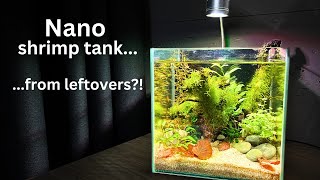 Nofilter Shrimp Nano Cube from leftovers  Stepbystep tutorial [upl. by Selrac]