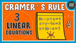 Cramers Rule to Solve a System of 3 Linear Equations  Part 02 [upl. by Argile]