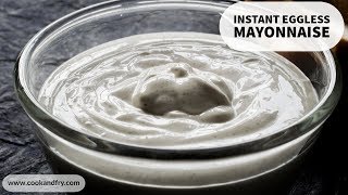 Eggless Mayonnaise Recipe in MixieBlender  एगलेस मेयोनीज़  Instant Homemade Mayonnaise [upl. by Davilman405]