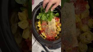 Quick Tortellini Pasta Crockpot Recipe easyrecipe cooking recipe easymeals [upl. by Yeung]