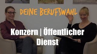 Berufswahl Unterschiede Konzern  Öffentlicher Dienst  Bewerbung  27 [upl. by Morel]