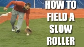 Baseball tips How to field a slow roller with Adam Rosales [upl. by Kcirtemed]