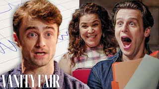 Daniel Radcliffe Jonathan Groff amp Lindsay Mendez Take Lie Detector Tests  Vanity Fair [upl. by Ehcropal352]