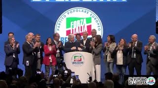 Linno di Forza Italia chiude la tre giorni a Paestum tutti i big del partito sul palco [upl. by Ateekram542]