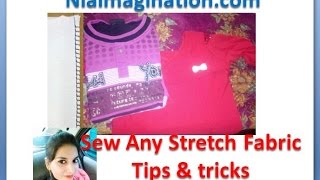 How to sew stretch fabrics tips amp tricks on basic amp professional sewing machine  in English [upl. by Nrubliw]