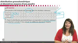 OUM1  poudres 5  EXERCICE distribution granulométrique et diamètres moyens [upl. by Barncard677]