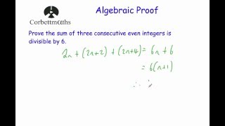 Algebraic Proof  Corbettmaths [upl. by Atauqal]