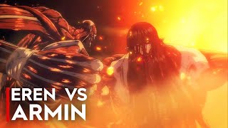 EREN VS ARMIN  COLOSSAL TITAN FIGHT  Attack on Titan Final Season 4K [upl. by Osugi373]