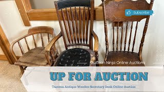 Tacoma Antique Wooden Secretary Desk Online Auction [upl. by Adnilak27]