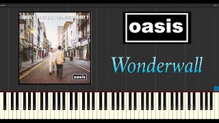 Oasis  Wonderwall Piano Tutorial Synthesia [upl. by Hertzfeld814]