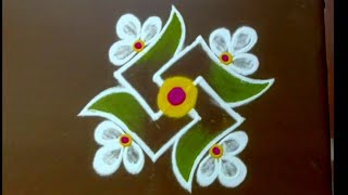 2 Mini Rangoli designs 🌺 533 amp 422 dots Small Muggulu 🌺 Sukravaram Traditional kolangal [upl. by Anera]