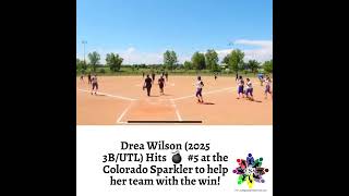 Drea Wilson 2025 3BUTL Hits 💣 5 at the Colorado Sparkler to help her team with the win [upl. by Nerret214]