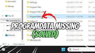 ProgramData Folder Missing Not Found in Windows SOLVED [upl. by Yvor]