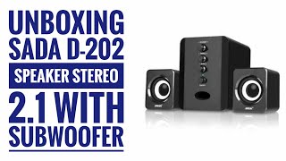 Review Unboxing SADA D202 Speaker Stereo 21 with Subwoofer untuk Laptop PC [upl. by Curcio]