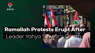 Ramallah March Protests Death of Leader Yahya Sinwar [upl. by Aara995]