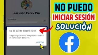 No se puede iniciar sesión se produjo un error inesperado facebook Solución [upl. by Ephraim]