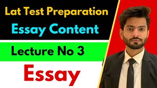 Lat test Preparation  Lecture 3  Content Writing of Essay in Lat Test Essay in Law admission test [upl. by Lovering]