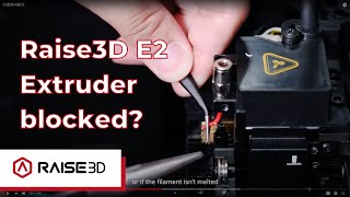 How to Remove the Jam  Raise3D E2 Printer  Raise3D Academy [upl. by Hilarius]