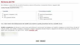 FiscOnline  Richiesta del PIN [upl. by Eynahpets]