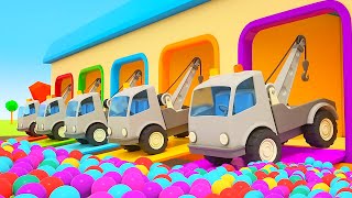 Learn colors with colored tow trucks for kids Helper cars on a mission Full episodes of cartoons [upl. by Standing]