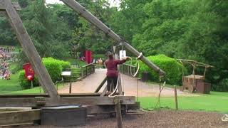 Trebuchet Live Demonstration at Warwick Castle [upl. by Kaya103]