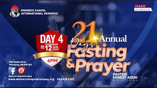 21 DAYS PRAYER AND FASTING  DAY 4  01122023  WINNERS CHAPEL INTL WINNIPEG [upl. by Aibun683]