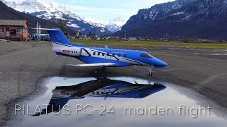 RCPILATUS PC24 maiden flight quotWorld premierequot [upl. by Jenette]