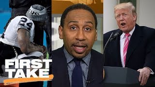 First Take responds to President Trumps tweet about NFL anthem policy  First Take  ESPN [upl. by Leirad]