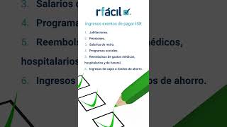 Ingresos exentos de pagar ISR [upl. by Sell]