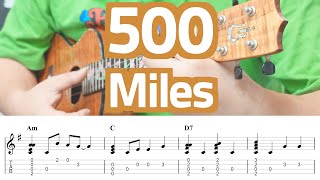 우쿨렐레 악보 Peter Paul and Mary  500 Miles Ukulele Cover 핑거스타일  TAB 튜토리얼 [upl. by Rorrys966]