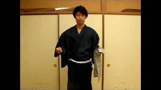 How to wear men yukata  Kanda musubi [upl. by Samled]