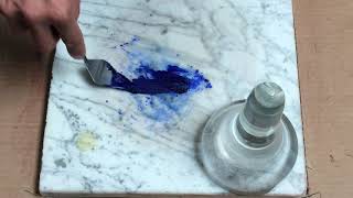 Grinding Pigment Making Oil Paint [upl. by Zia79]