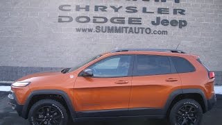 2014 JEEP CHEROKEE TRAILHAWK 4X4 NAV VISTA ROOF MANGO TANGO ORANGE WALK AROUND REVIEW SOLD 7J153A [upl. by Anitsim622]