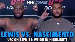 Derrick Lewis Rodrigo Nascimento Nearly Max Out Scale For Main Event in St Louis  UFC on ESPN 56 [upl. by Eiznikam]