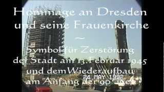 Die Dresdner Frauenkirche kurz vor dem Wiederaufbau und 21 Jahre später [upl. by Ailemrac]