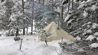 Extreme winter snow storm 29° Solo Camping 4 Days  Snowstorm amp Winter Camping in a Snowstorm [upl. by Atiugal]