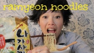 Eating Ramyeon  Korean ramen noodles [upl. by Charlet]