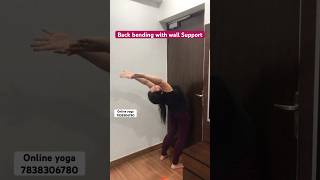 Pre practice of Chakrasana  Back bending technique with wall Support shorts yoga fitness [upl. by Etiragram44]