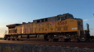 Union Pacific mega coal train near North Platte at sunset [upl. by Yarrum792]