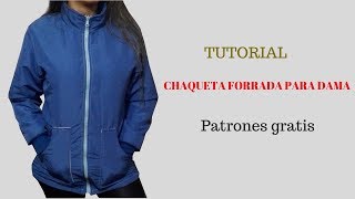 DIY Chaqueta impermeable forrada para mujer corte y confección [upl. by Elleinet]