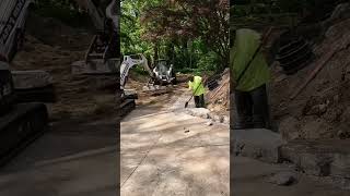 Bobcat E35 and T62 working together moving stones [upl. by Bruell]