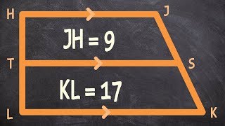 Learning to solve for the midsegment of a trapezoid [upl. by Mark278]