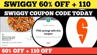 swiggy 60 off  110  swiggy coupon code today [upl. by Roxie98]